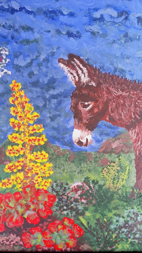 Esel und Blume500
